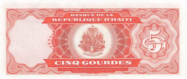 5 Gourdes p255 1989 Haiti